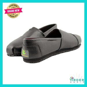 Leather Slip On Flats Nonslip Work Shoes Memory Foam Comfort Professional